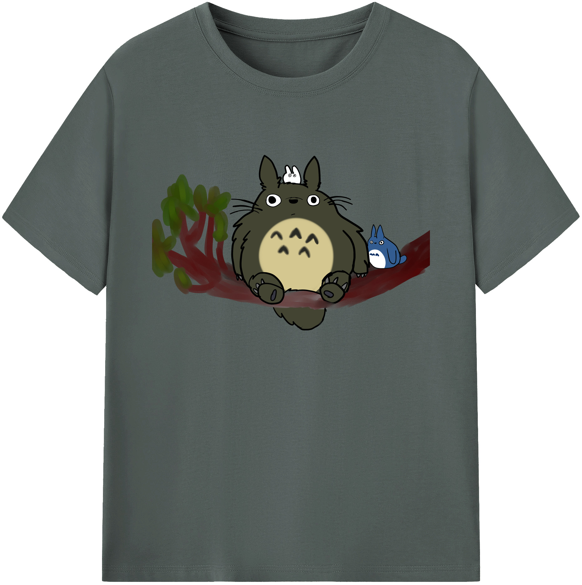 （画像用） となりのトトロ 草壁メイ 草壁サツキ My Neighbor Totoro Satsuki Kusakabe Mei Kusakabe 綿100％ メンズ半袖Tシャツ｜肌触りやわらか＆通気性